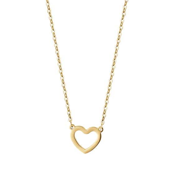 COLLAR DE ACERO DE MUJER CON CORAZÓN DE ORO Luca Barra