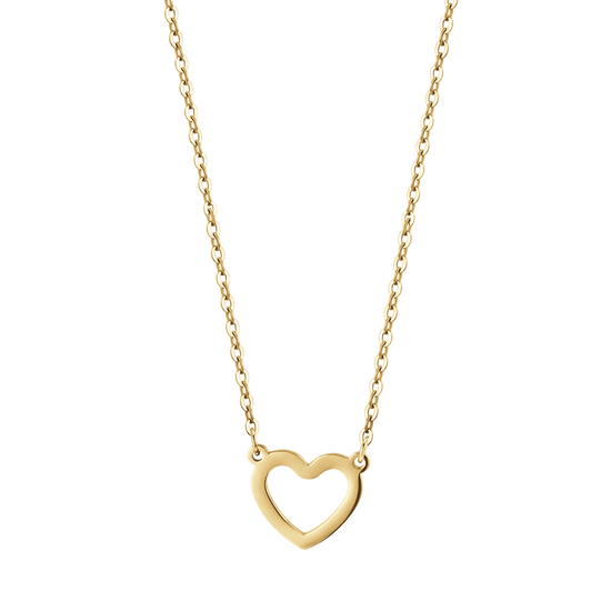 IP COLLAR DE ACERO DORADO PARA MUJER CON CORAZÓN DORADO