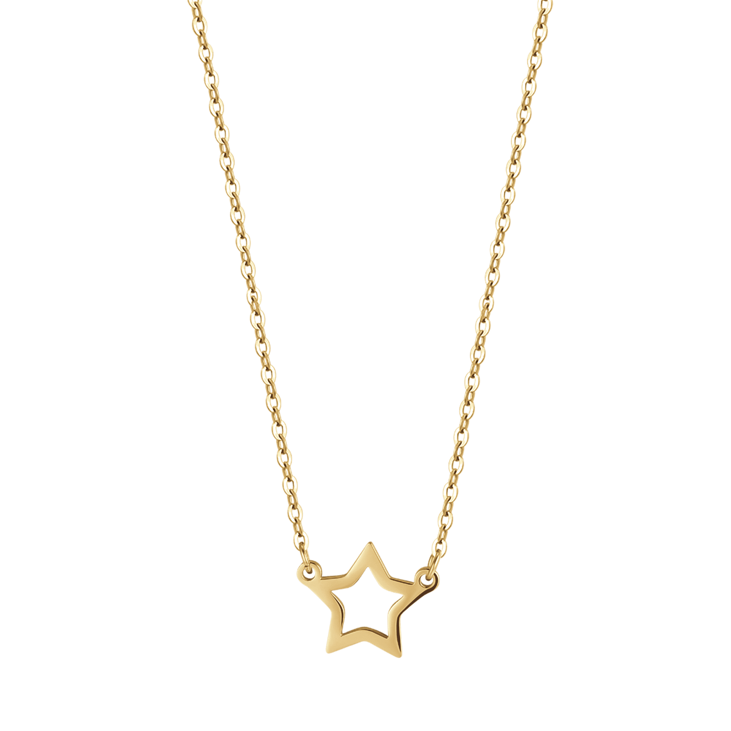 COLLAR DE ACERO DE MUJER CON ESTRELLA DE ORO Luca Barra