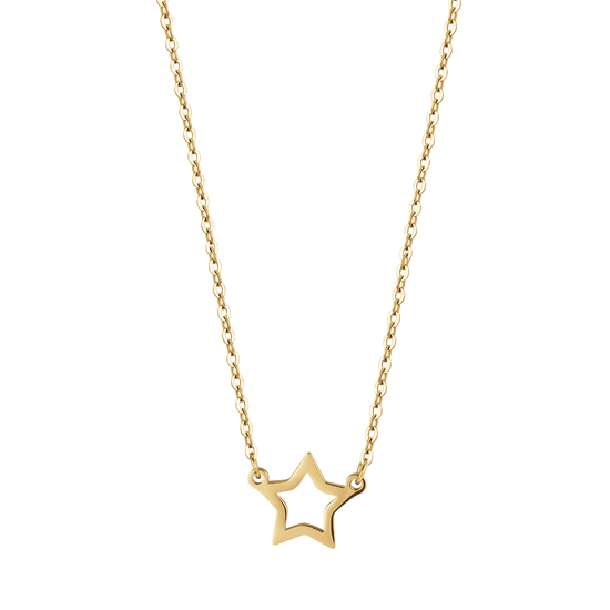 COLLAR DE ACERO DE MUJER CON ESTRELLA DE ORO Luca Barra