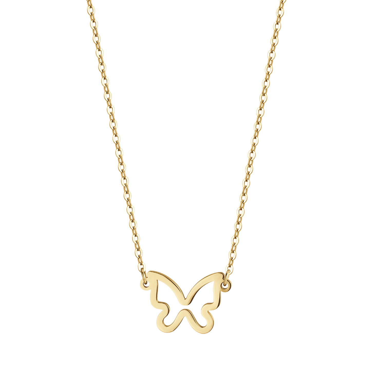IP COLLAR DE ACERO DORADO PARA MUJER CON MARIPOSA DORADA