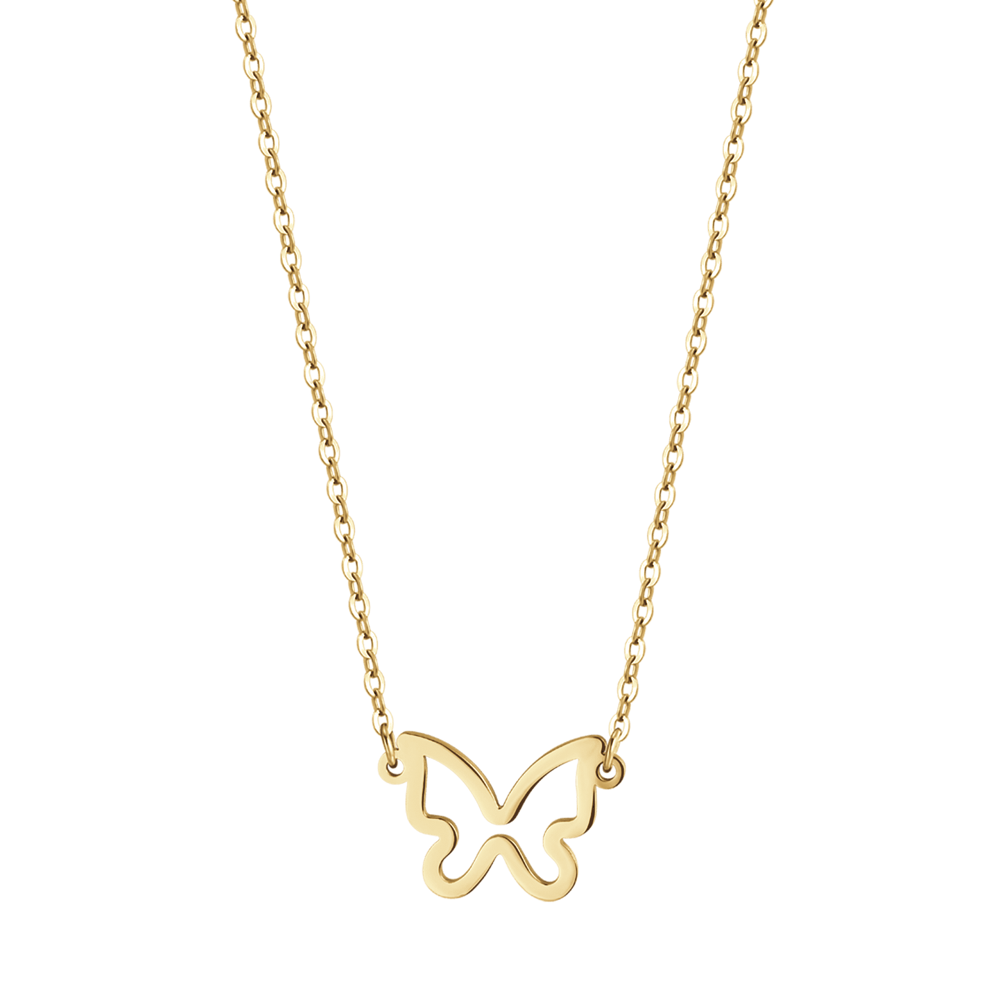 IP COLLAR DE ACERO DORADO PARA MUJER CON MARIPOSA DORADA