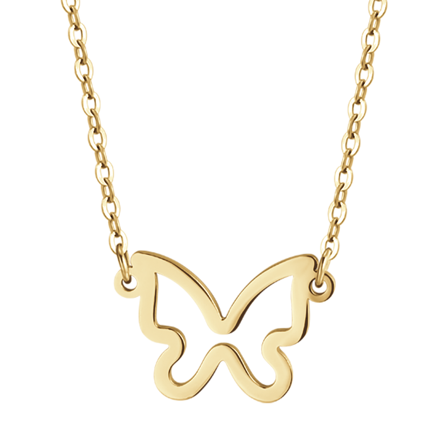IP COLLAR DE ACERO DORADO PARA MUJER CON MARIPOSA DORADA
