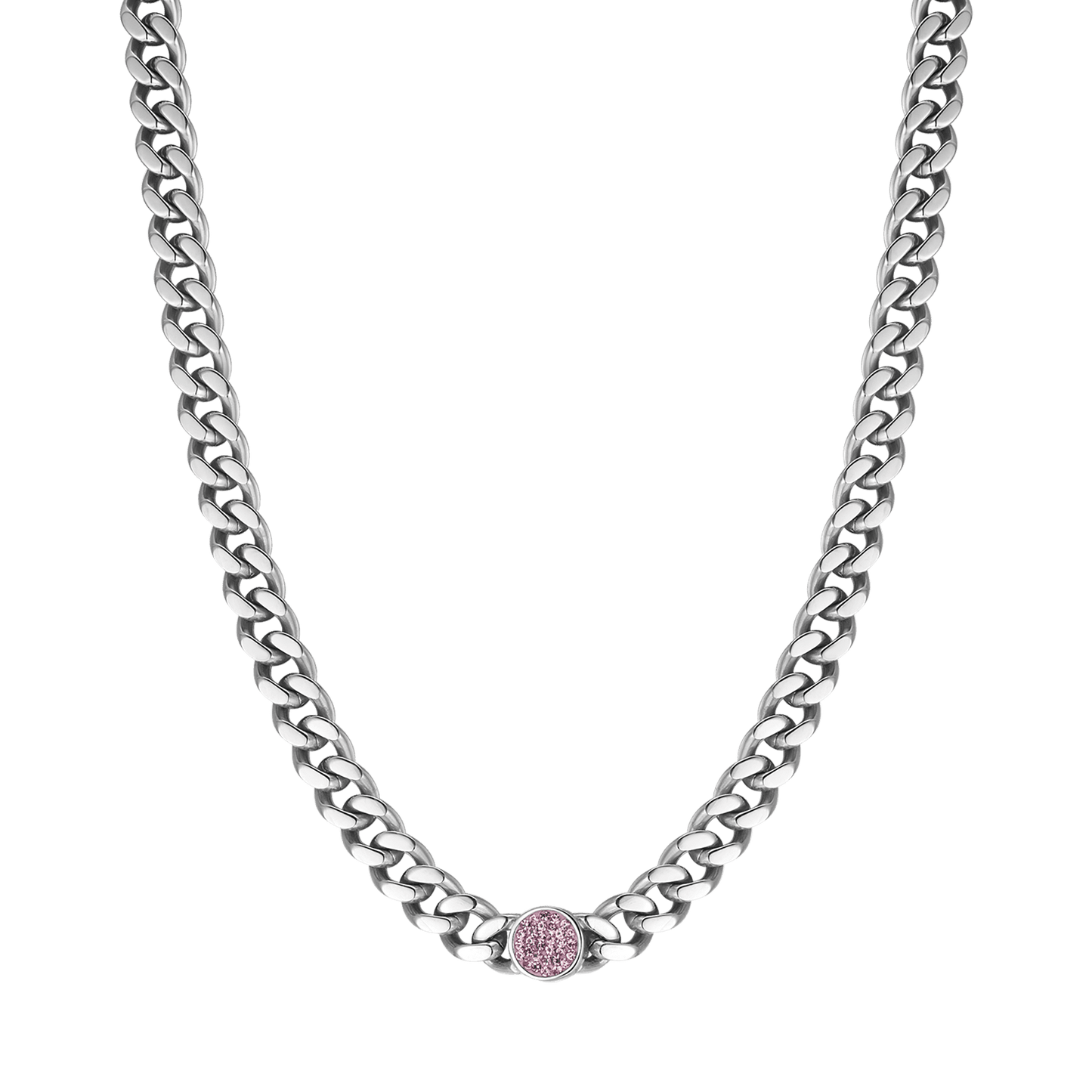 COLLAR DE ACERO PARA MUJER CON CRISTALES