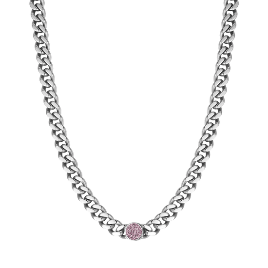 COLLAR DE ACERO PARA MUJER CON CRISTALES