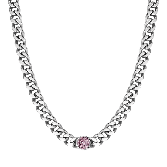 COLLAR DE ACERO PARA MUJER CON CRISTALES