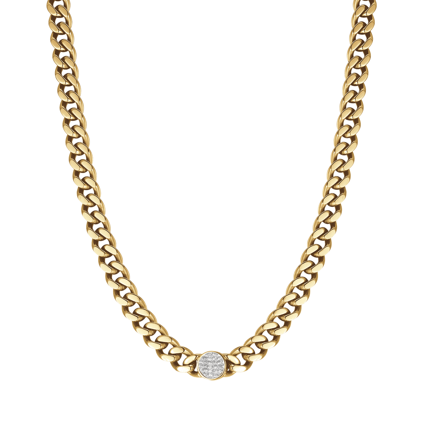 COLLAR DE ACERO PARA MUJER CON CRISTALES