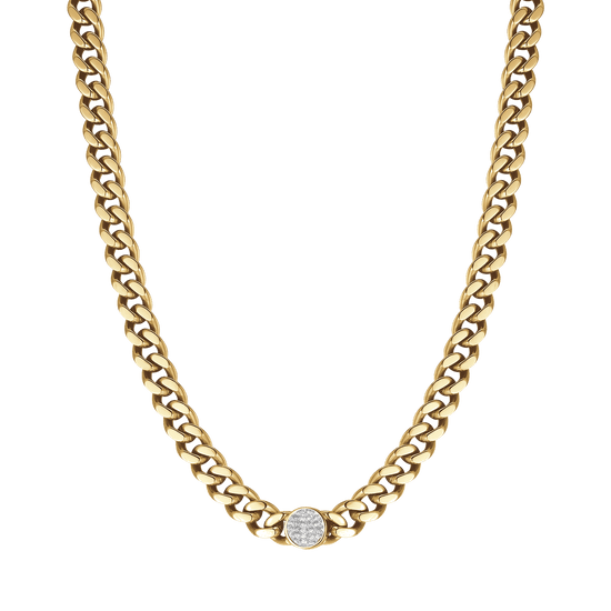 COLLAR DE ACERO PARA MUJER CON CRISTALES