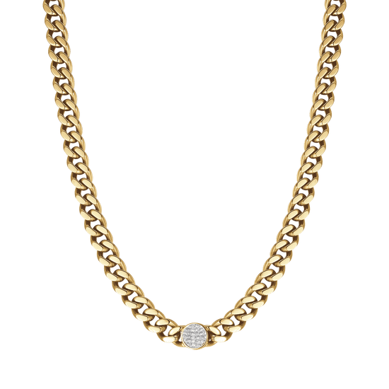 COLLAR DE ACERO PARA MUJER CON CRISTALES