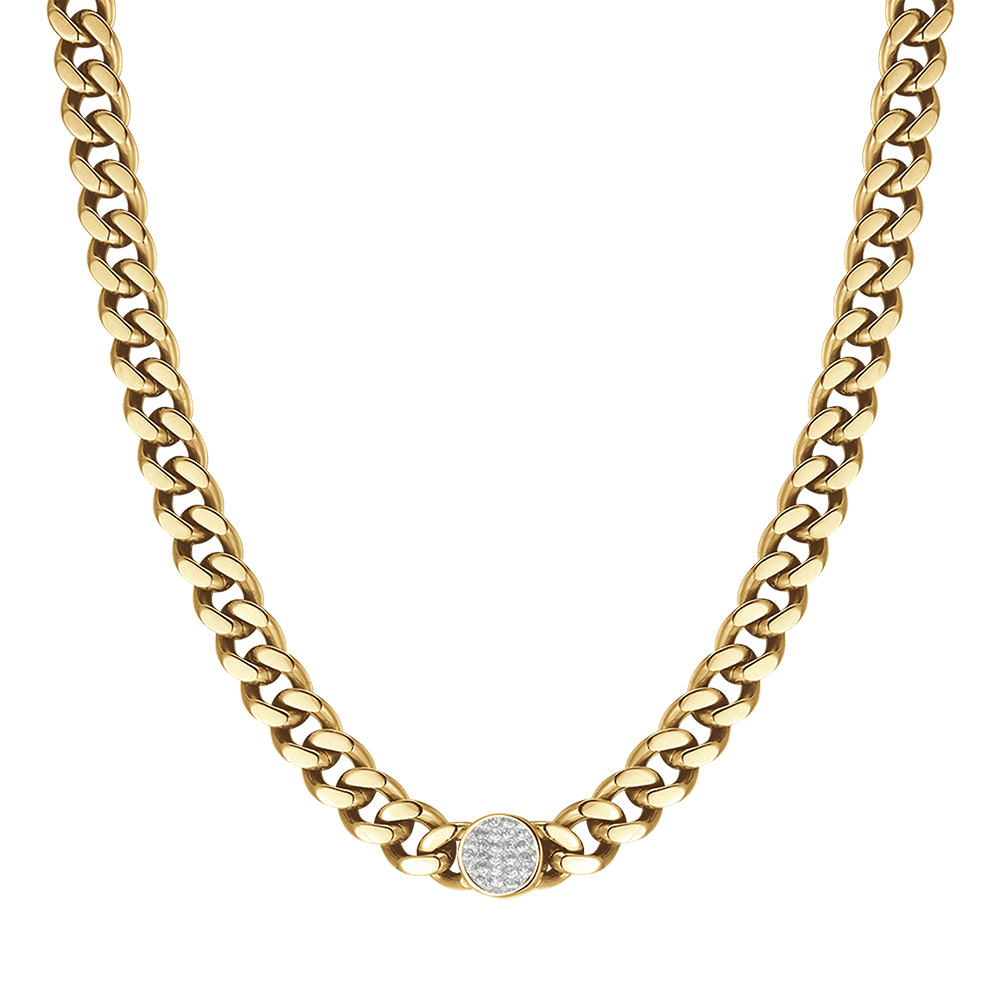 COLLAR DE ACERO PARA MUJER CON CRISTALES