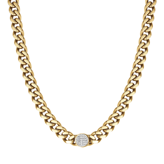 COLLAR DE ACERO PARA MUJER CON CRISTALES