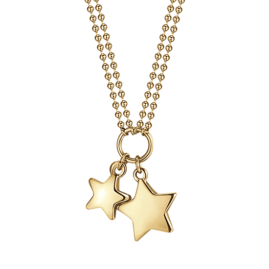 IP COLLAR DE ACERO DORADO PARA MUJER CON ESTRELLAS