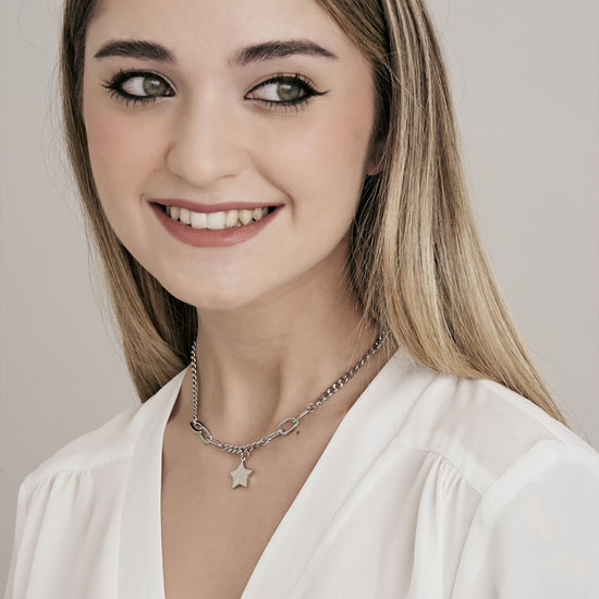 IP COLLAR DE ACERO DORADO PARA MUJER CON COLGANTE DE ESTRELLA