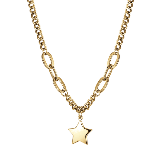 IP COLLAR DE ACERO DORADO PARA MUJER CON COLGANTE DE ESTRELLA