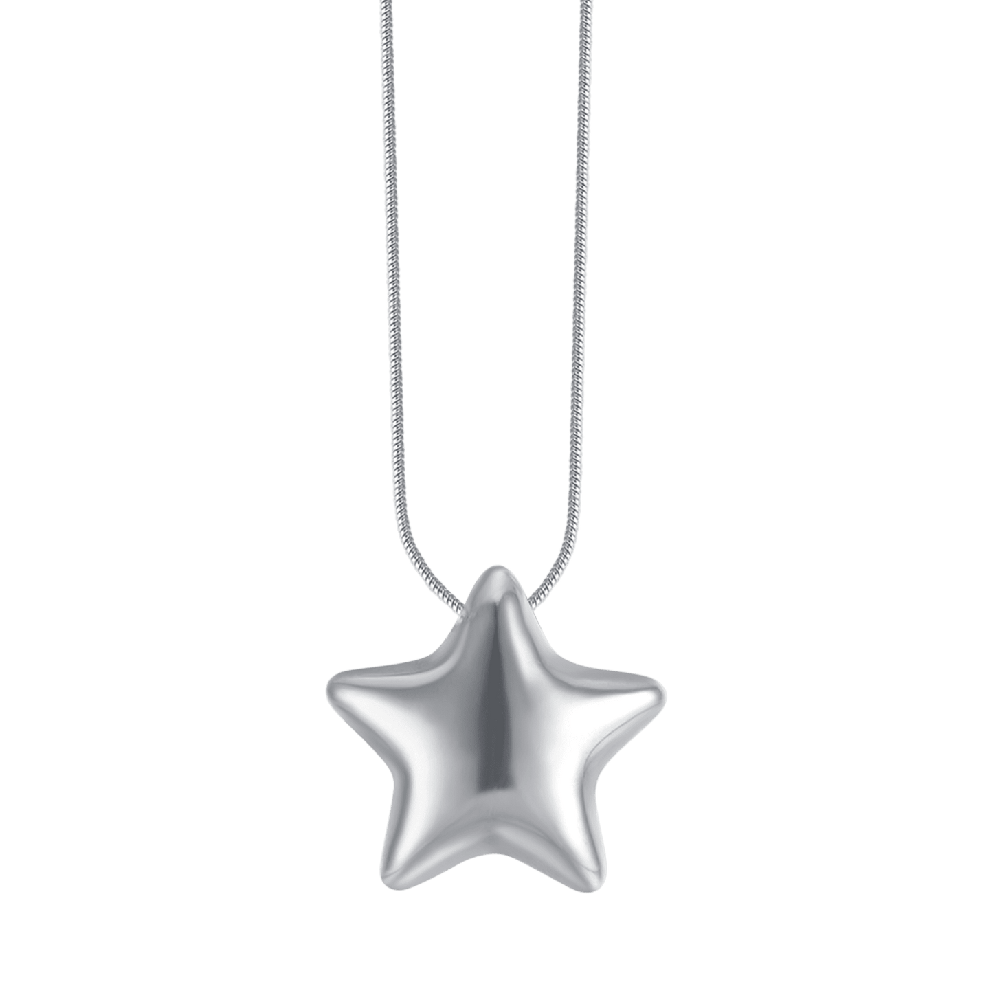 COLLAR DE ACERO PARA MUJER CON ESTRELLA COMPLETA