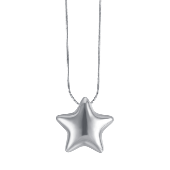COLLAR DE ACERO PARA MUJER CON ESTRELLA COMPLETA