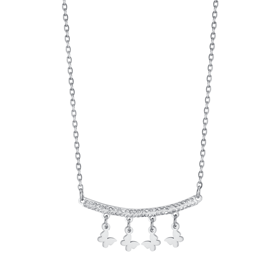 COLLAR DE ACERO PARA MUJER CON COLGANTES DE MARIPOSA