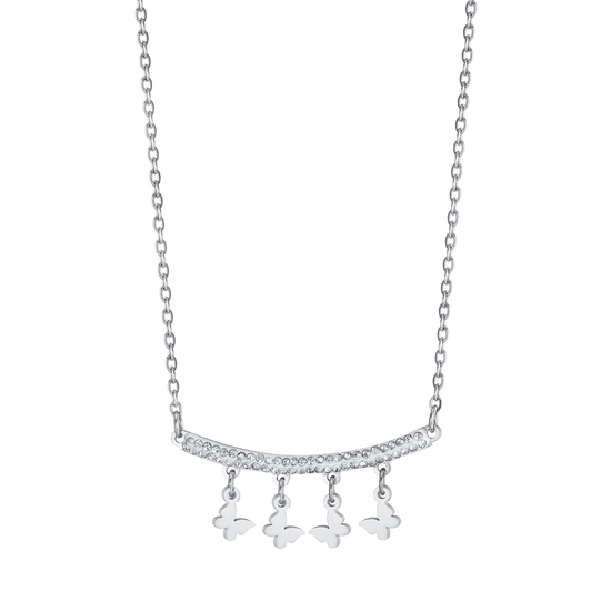 COLLAR DE ACERO PARA MUJER CON COLGANTES DE MARIPOSA
