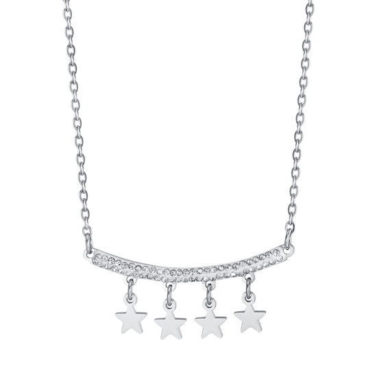 COLLAR DE ACERO PARA MUJER CON COLGANTES DE ESTRELLA