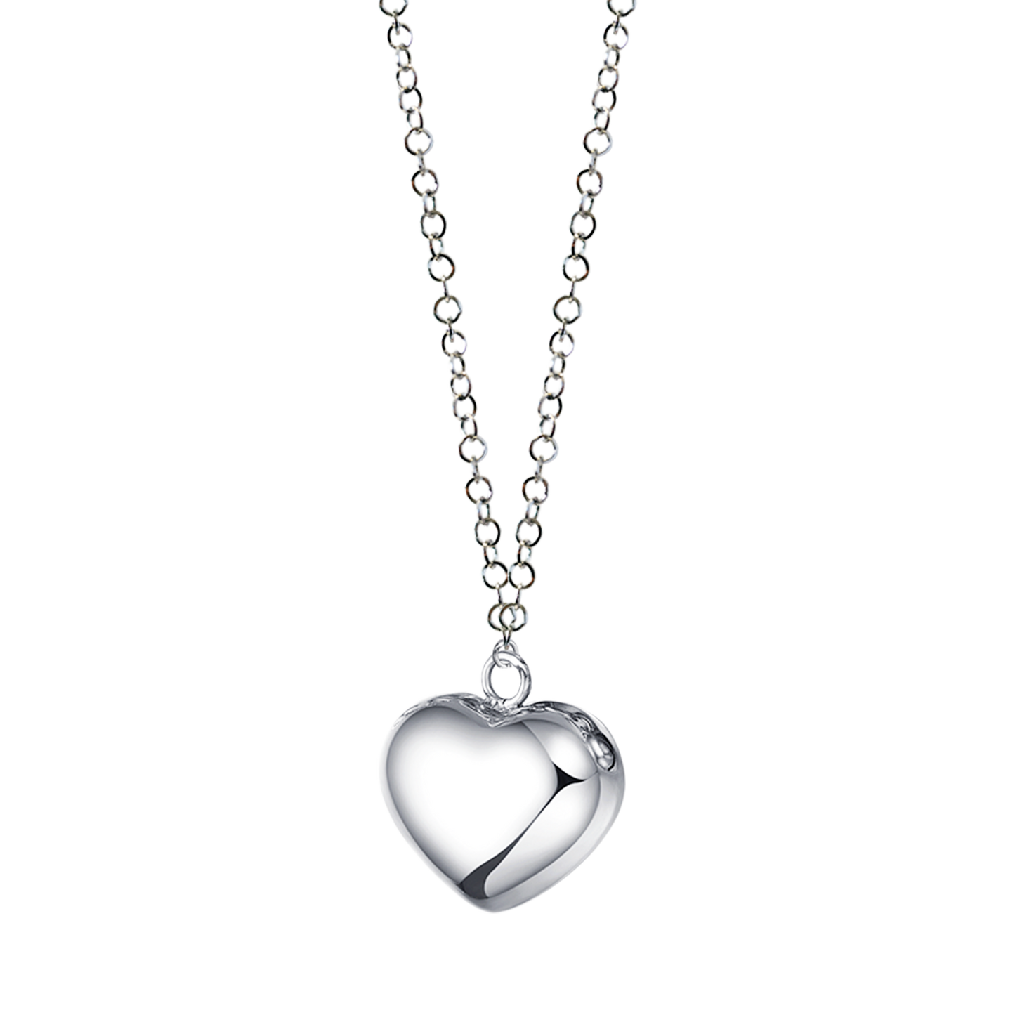 COLLAR DE ACERO PARA MUJER CON CORAZÓN REDONDO