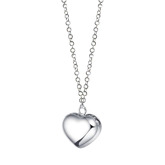 COLLAR DE ACERO PARA MUJER CON CORAZÓN REDONDO