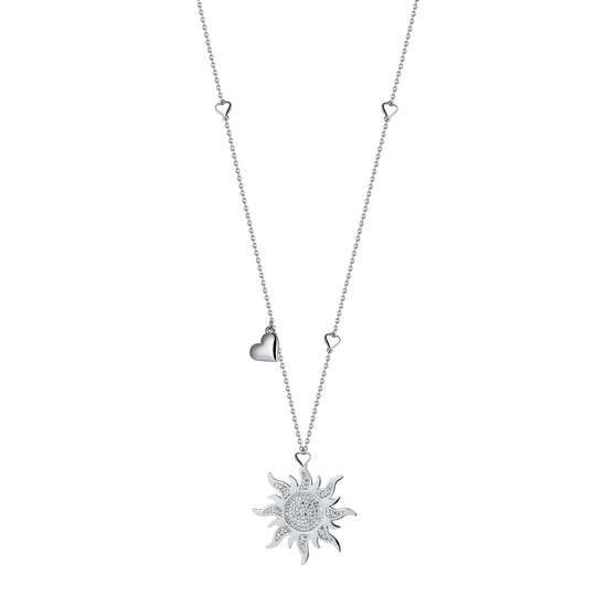 COLLAR SOL DE ACERO PARA MUJER CON CRISTALES BLANCOS