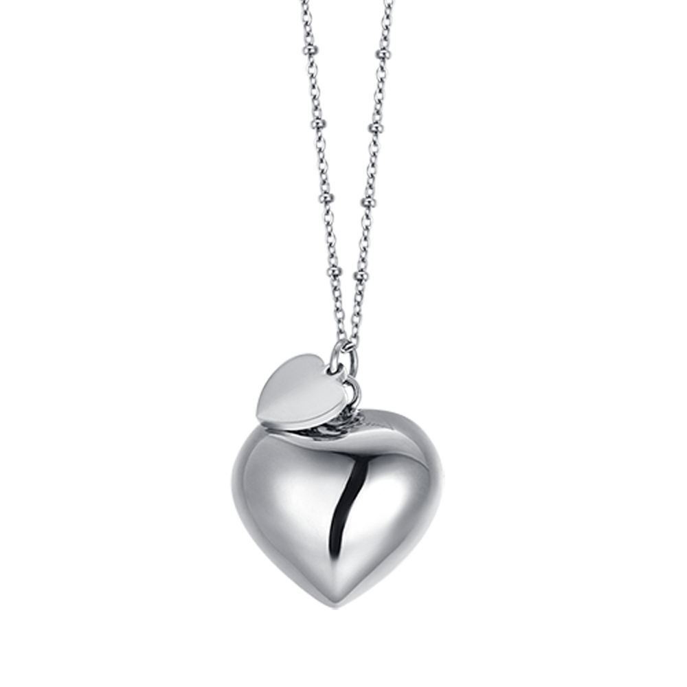COLLAR DE ACERO LLAMADA DE ÁNGEL CON COLGANTE DE CORAZÓN