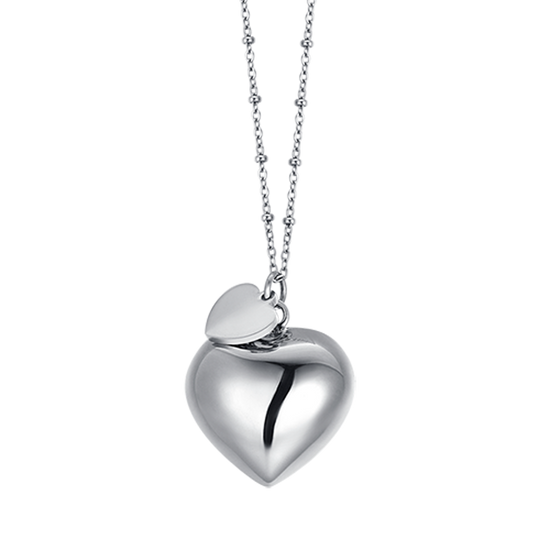 COLLAR DE ACERO LLAMADA DE ÁNGEL CON COLGANTE DE CORAZÓN