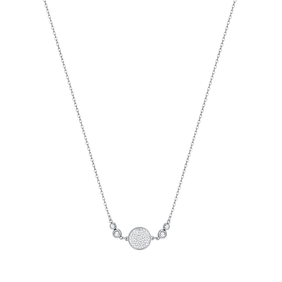 COLLAR DE ACERO PARA MUJER CON ELEMENTO DE CRISTAL BLANCO