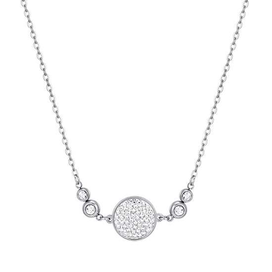 COLLAR DE ACERO PARA MUJER CON ELEMENTO DE CRISTAL BLANCO