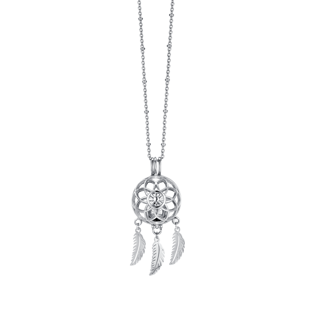 MUJER COLLAR ATRAPASUEÑOS DE ACERO CON CRISTALES BLANCOS