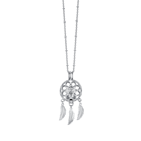 MUJER COLLAR ATRAPASUEÑOS DE ACERO CON CRISTALES BLANCOS