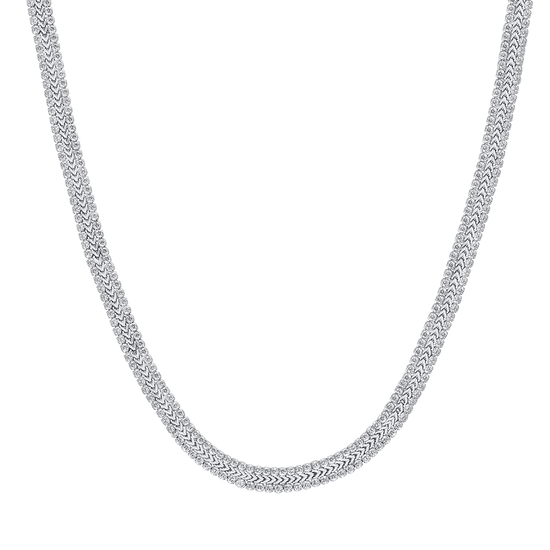 COLLAR DE ACERO PARA MUJERES CON CRISTALES BLANCOS