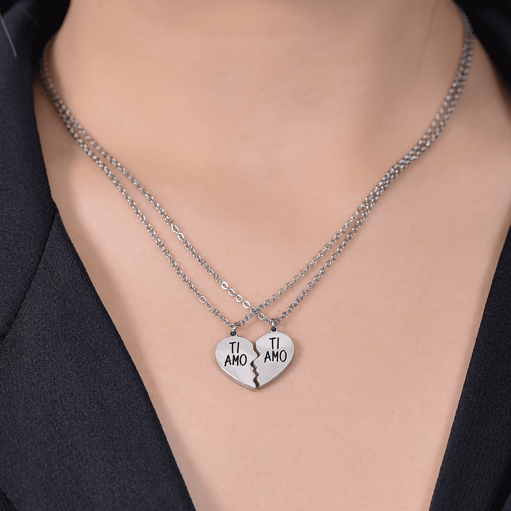 COLLAR PAREJA DE ACERO I LOVE YOU