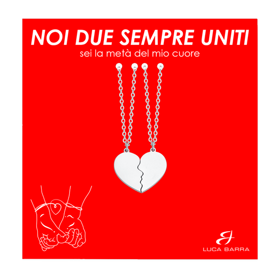 COLLAR DE PAREJA DE ACERO CON CORAZÓN