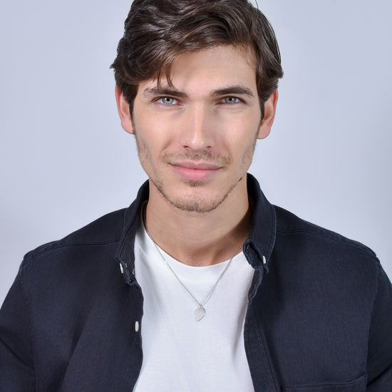 COLLAR DE PAREJA DE ACERO CON CORAZÓN