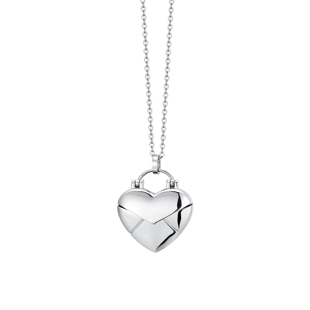 COLLAR DE ACERO PARA MUJER CON LETRA DE CORAZÓN