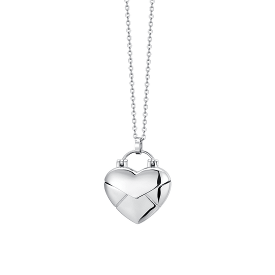 COLLAR DE ACERO PARA MUJER CON LETRA DE CORAZÓN