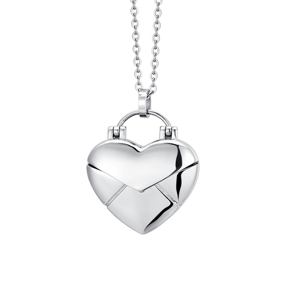 COLLAR DE ACERO PARA MUJER CON LETRA DE CORAZÓN
