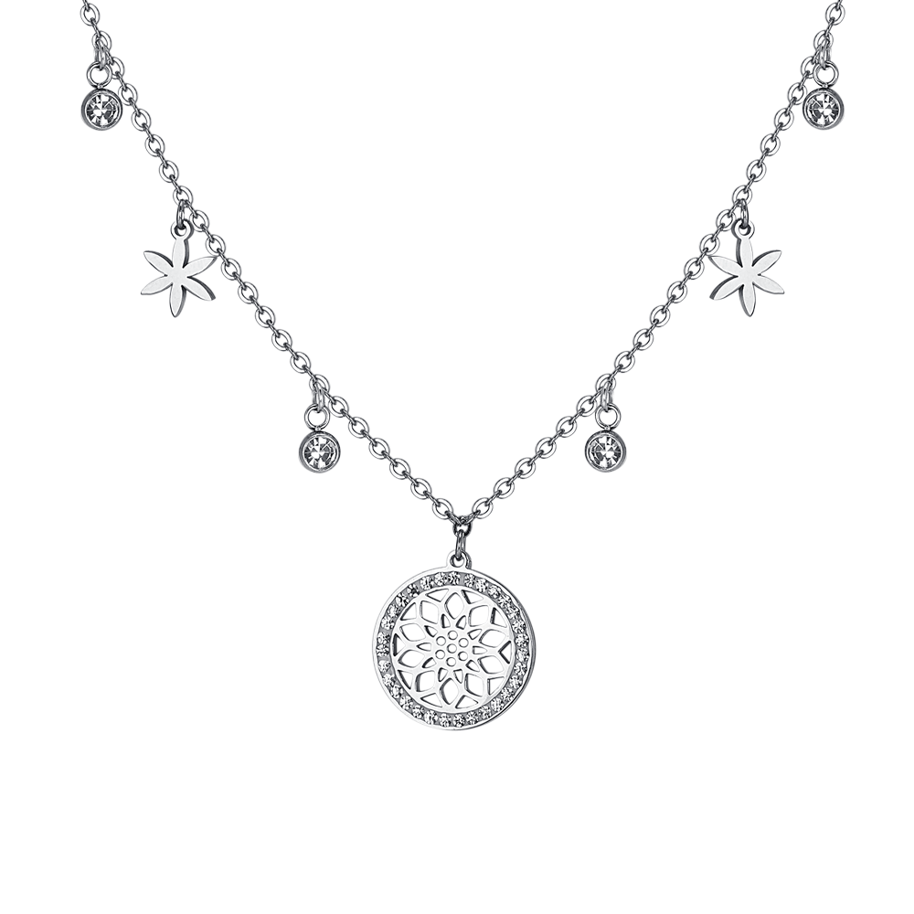 COLLAR DE ACERO FLOR DE LA VIDA