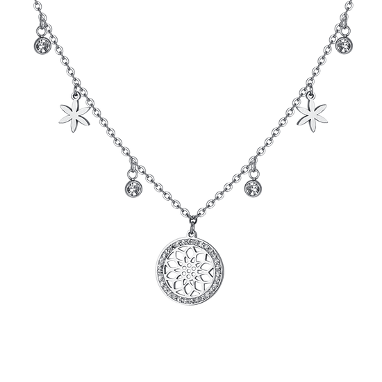 COLLAR DE ACERO FLOR DE LA VIDA