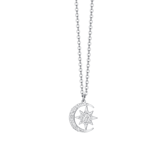 COLLAR ESTRELLA Y LUNA DE ACERO