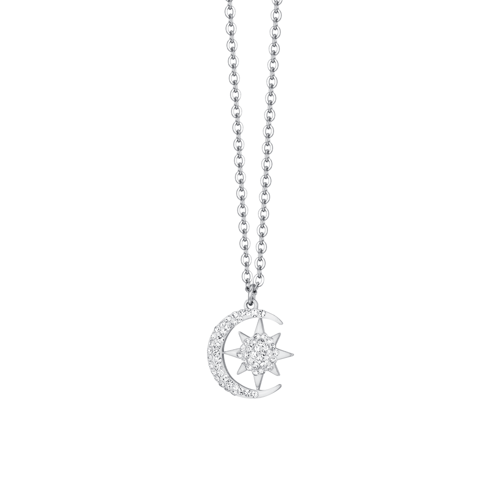 COLLAR ESTRELLA Y LUNA DE ACERO