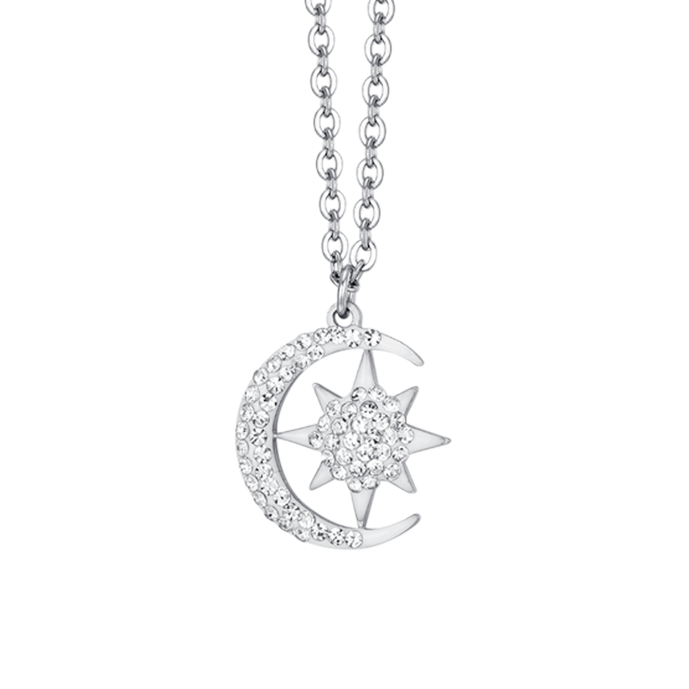 COLLAR ESTRELLA Y LUNA DE ACERO