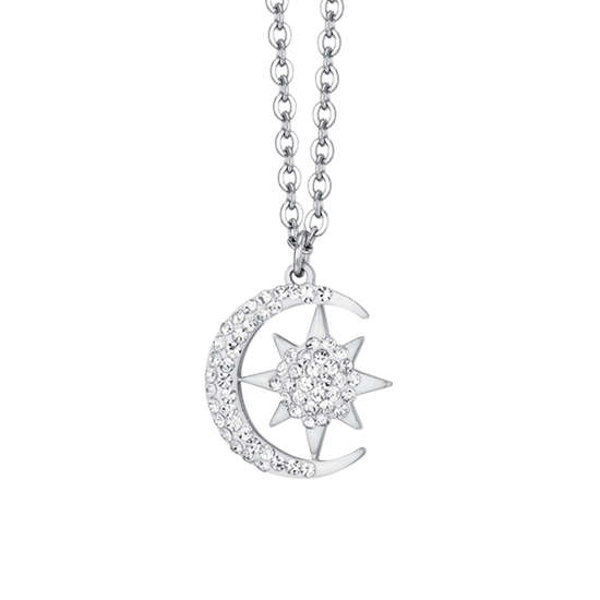 COLLAR ESTRELLA Y LUNA DE ACERO