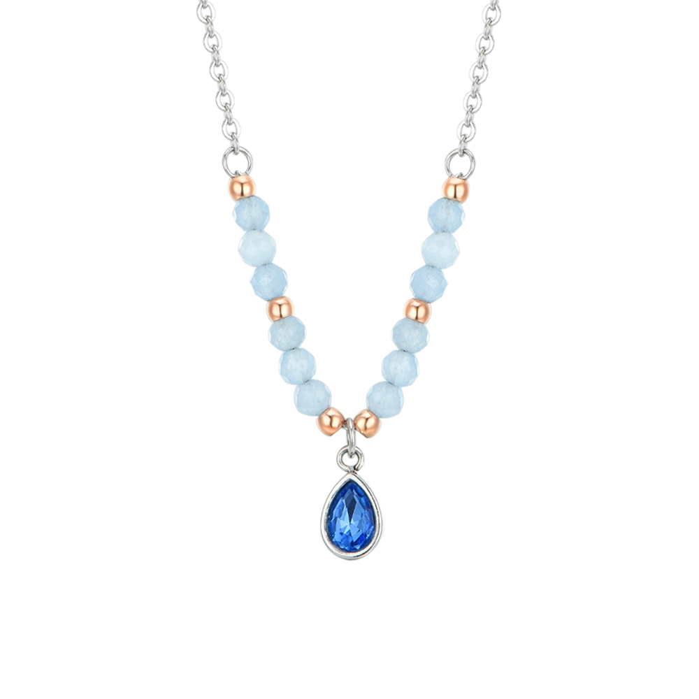 ÁGATA AZUL ACERO COLLAR DE MUJER