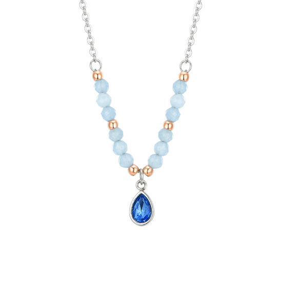 ÁGATA AZUL ACERO COLLAR DE MUJER
