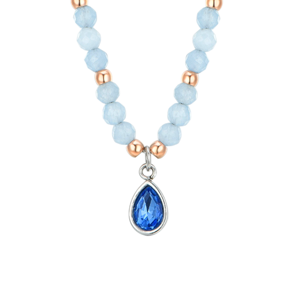 ÁGATA AZUL ACERO COLLAR DE MUJER