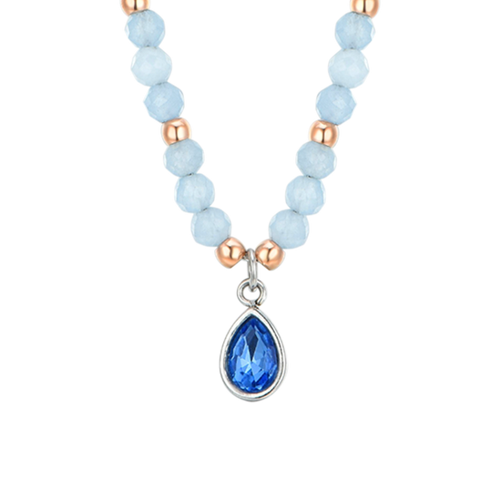 ÁGATA AZUL ACERO COLLAR DE MUJER