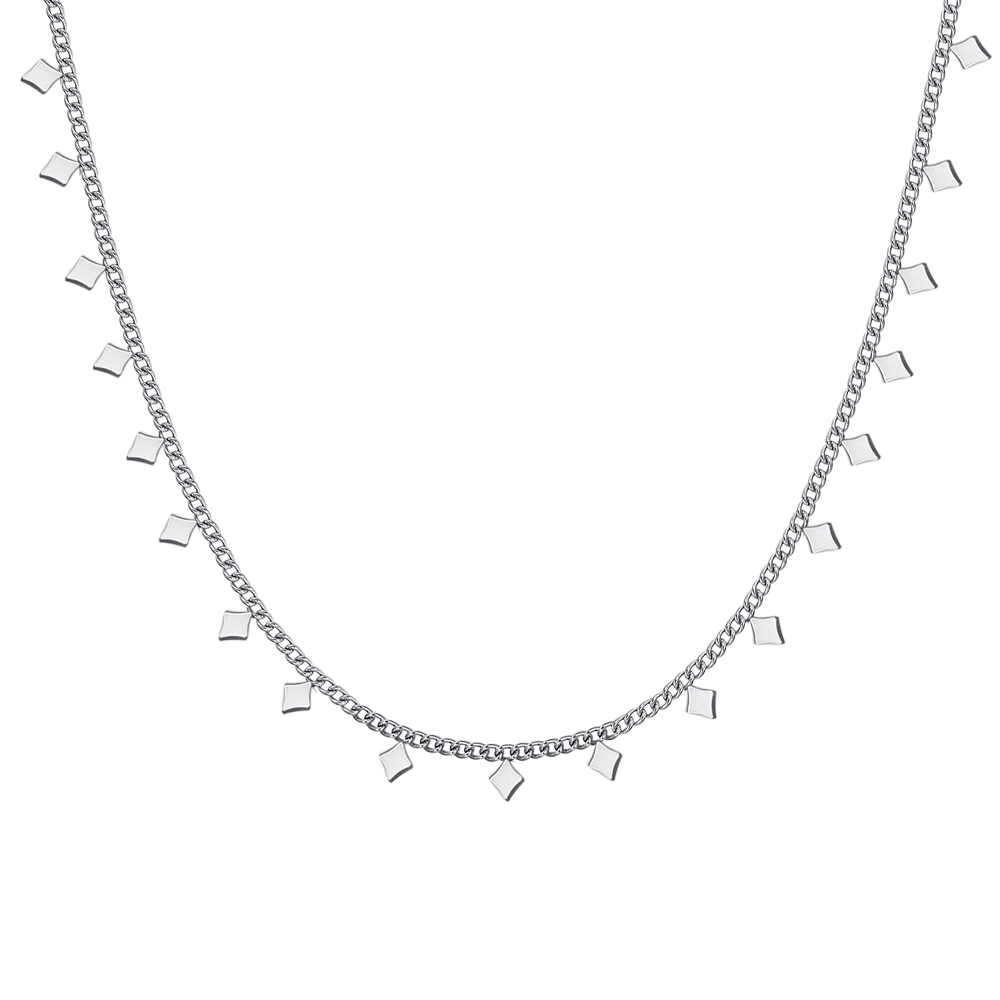 COLLAR DE ACERO CON ROMBOS PARA MUJER